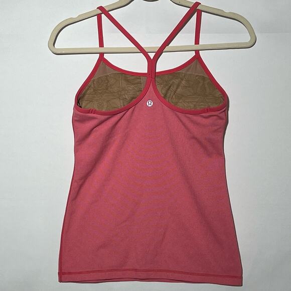 Lululemon Power Y Tank Top Coral Pink Stripe Striped Women’s Size 6 - Picture 4 of 5